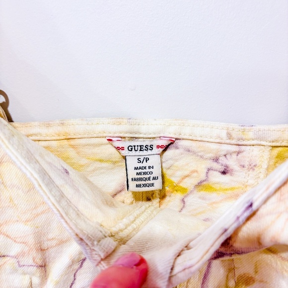 GUESS – Beige & purple marble denim crop top | Zip-front | Size S * - Picture 9 of 10